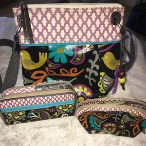 Set of Fossil, purse wallet & change purse.